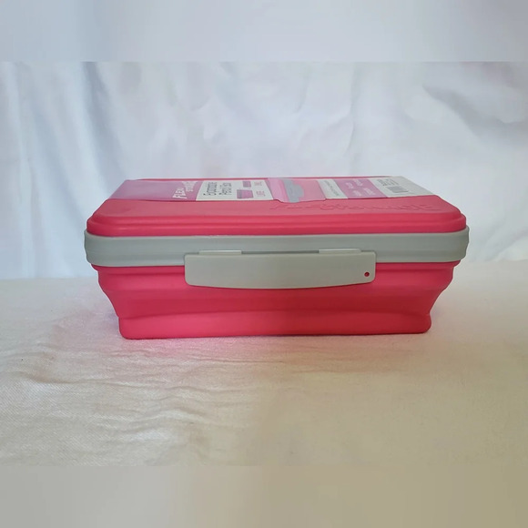 It's Academic Pink Rubber Flexi Storage Collapsible Pencil & Supply Case‎ - Picture 4 of 9